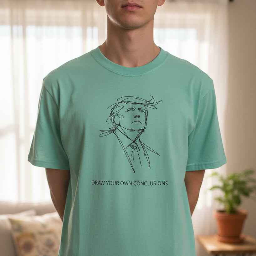Draw Your Own Conclusions Unisex Graphic Tee – Minimal Line Art Statement Shirt