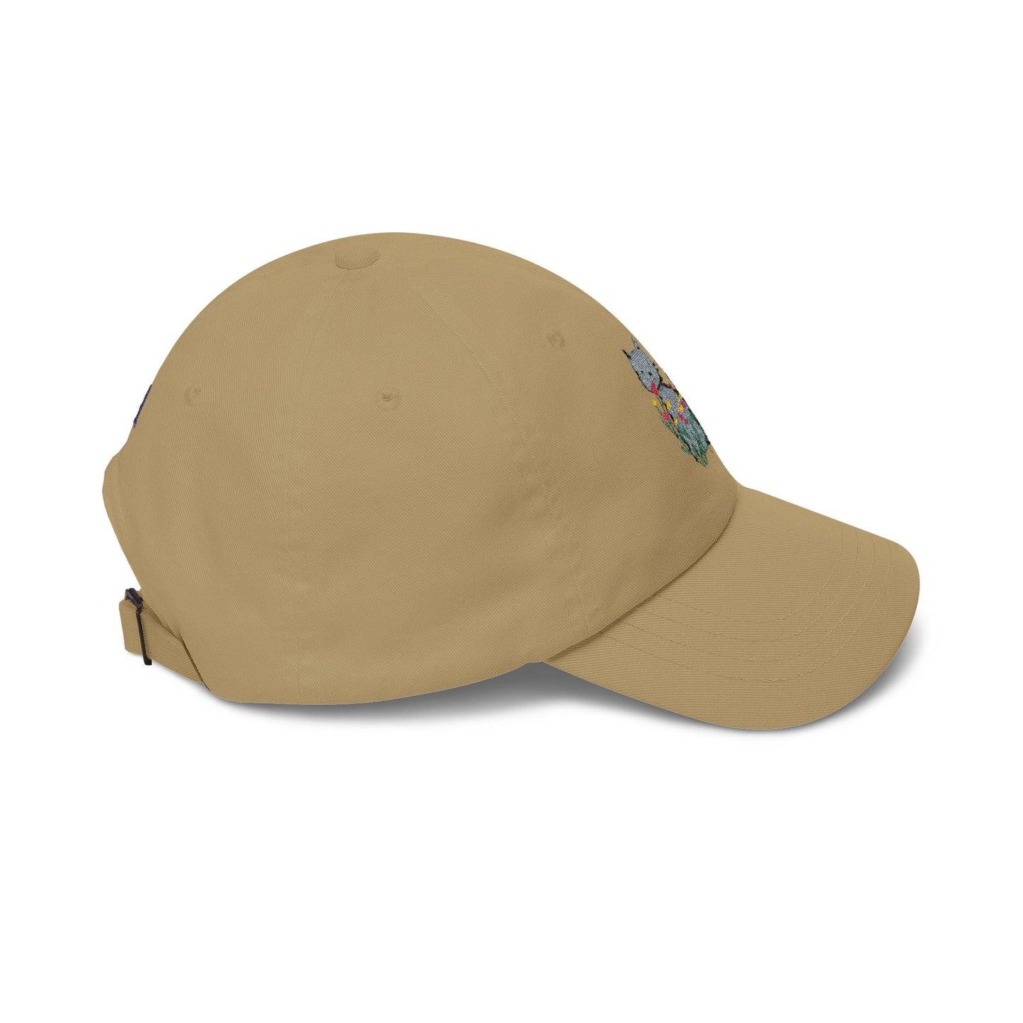 Floral Cat Embroidered Hat – Soft Garden Cat Cotton Cap
