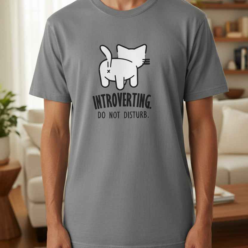 Introverting. Do Not Disturb. Unisex Cat T-Shirt