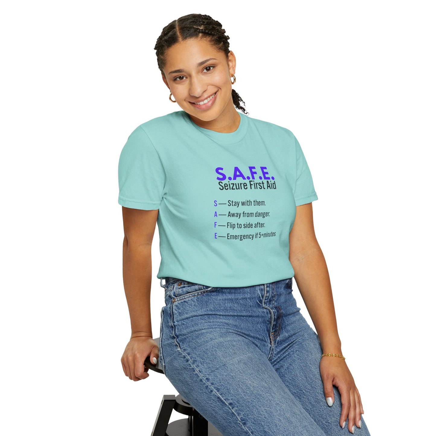 S.A.F.E. Seizure First Aid T-Shirt – Epilepsy Awareness Education Tee