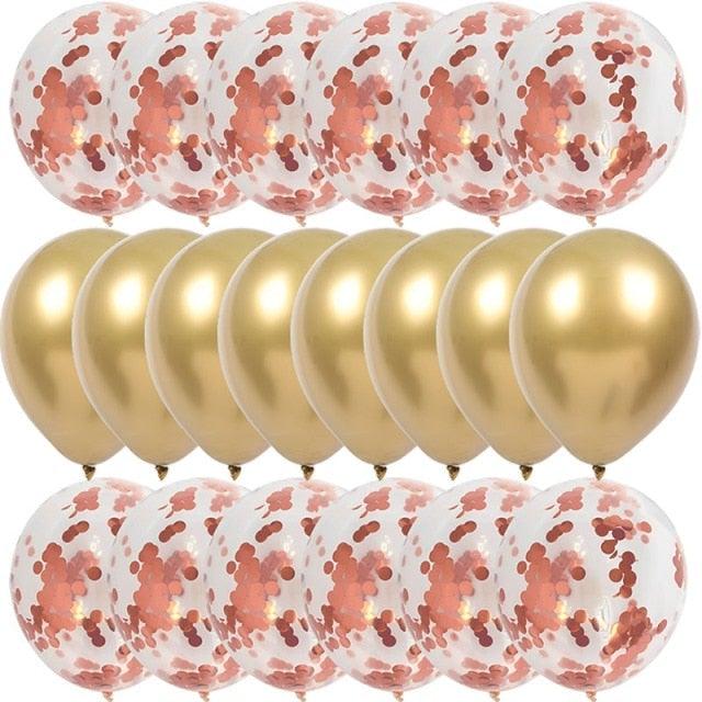 10/20 Star Metallic Confetti Latex Transparent 12inch Balloons For Baby Shower Birthday Party Wedding Decoration