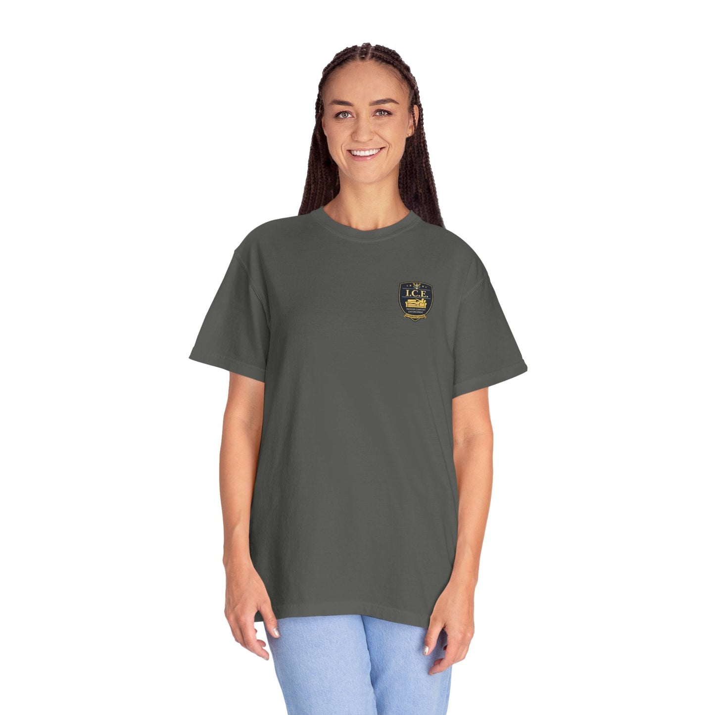 I.C.E. Badge T-Shirt | Institute of Cozy Excellence Parody Tee