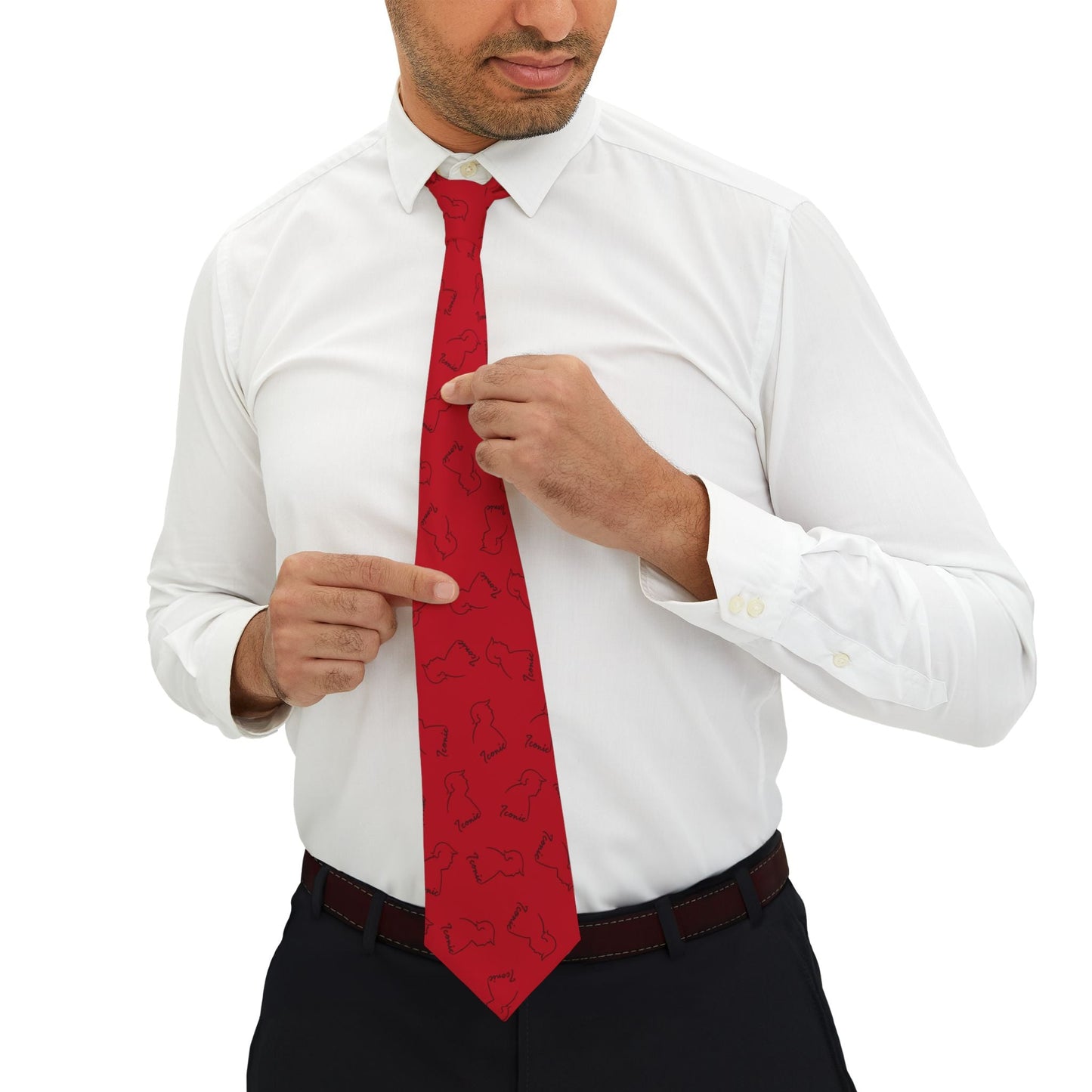 Crimson Iconic Silhouette Slim Necktie