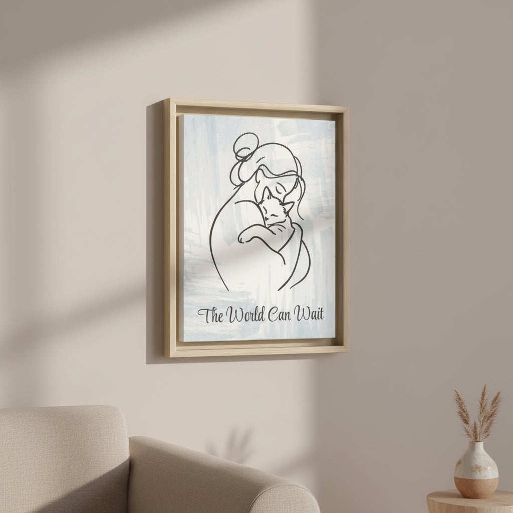 The World Can Wait Cat Canvas Print