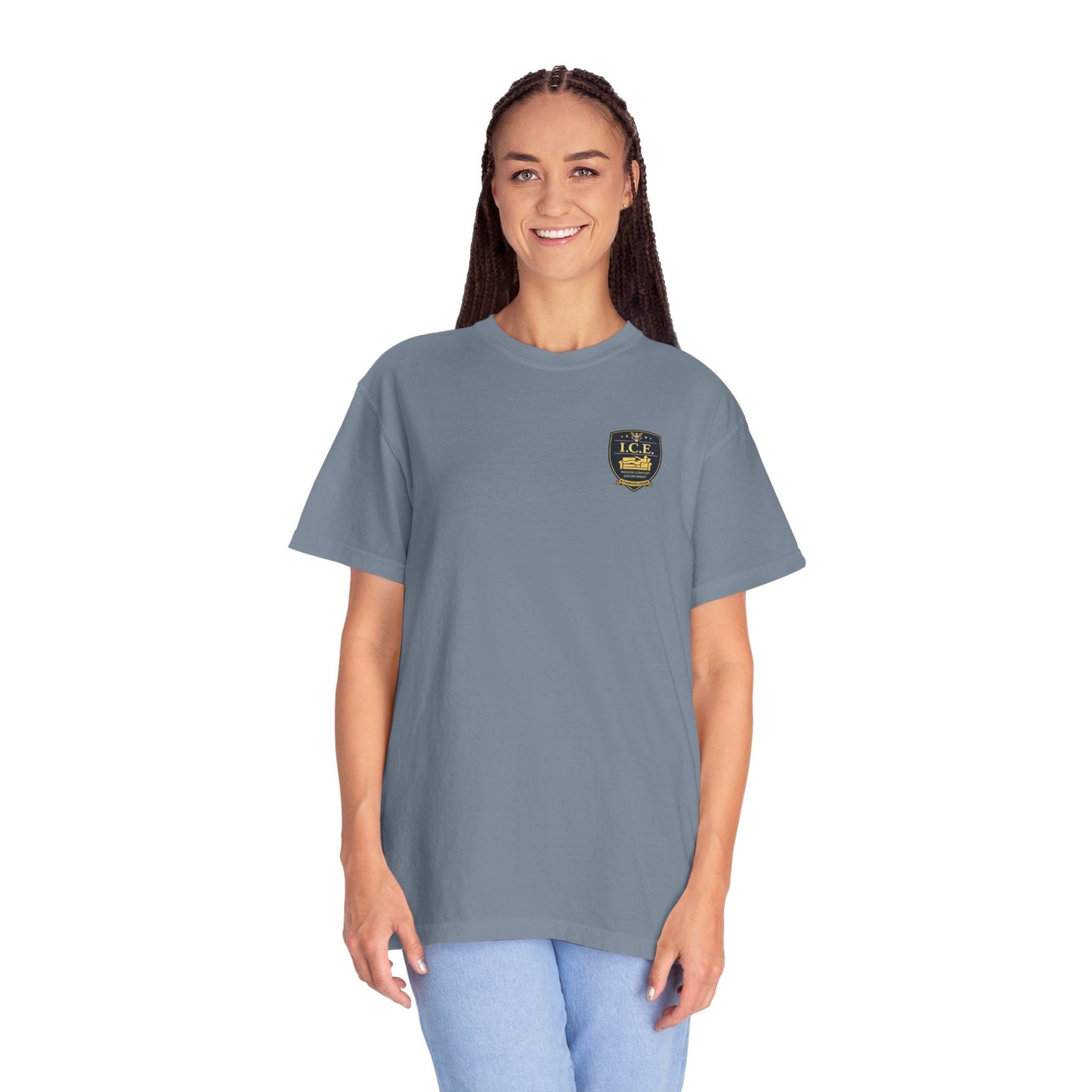 I.C.E. Badge T-Shirt | Institute of Cozy Excellence Parody Tee