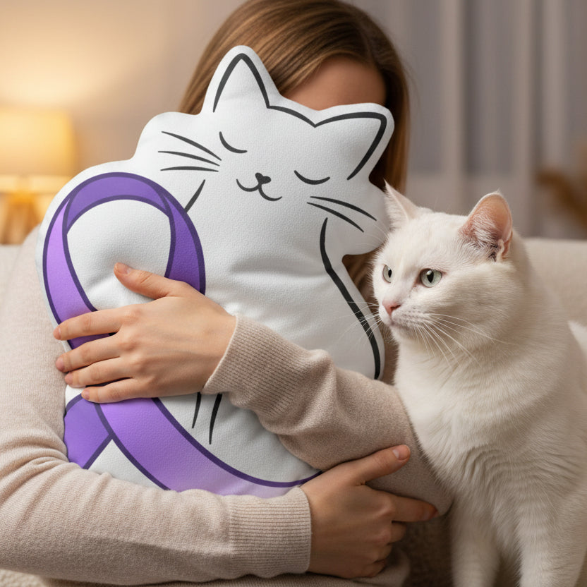 Epikitty Awareness Pillow — Gentle, Present, Unmistakably Strong