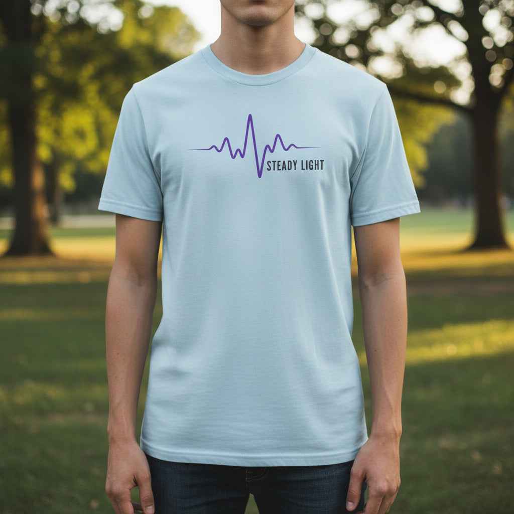 Steady Light EEG Wave T-Shirt – Minimal Epilepsy Awareness Graphic Tee