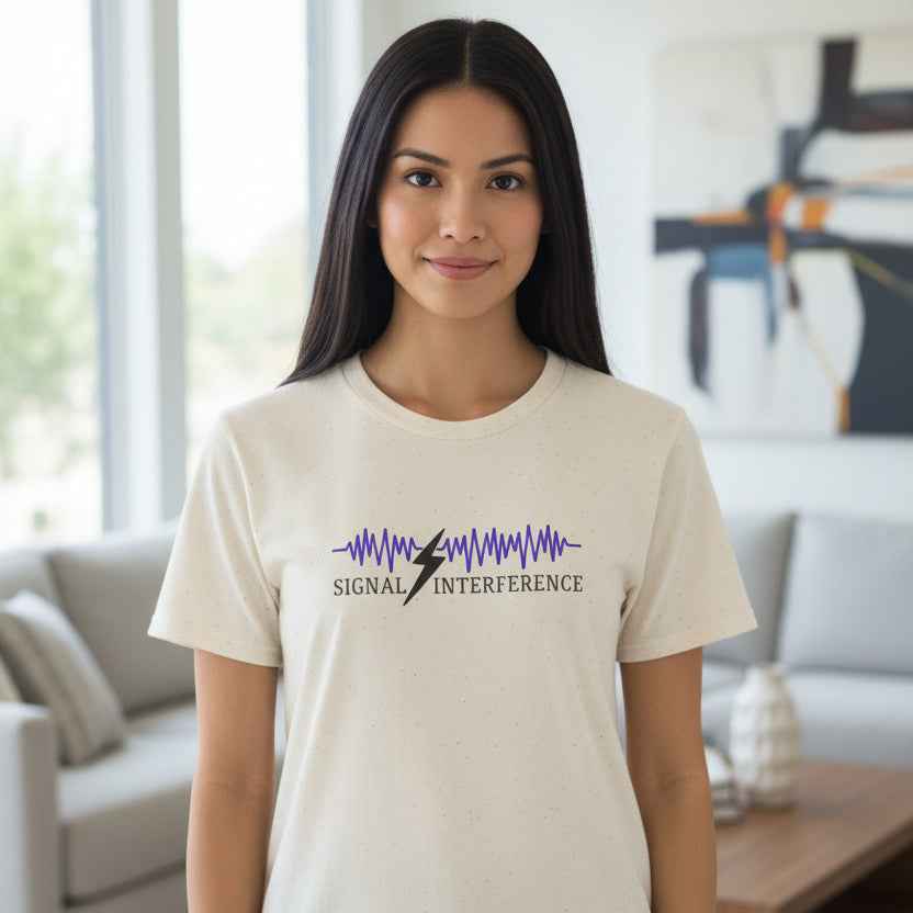 Signal Interference Tee — Quiet Static, Visible Spark