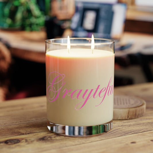 Grayteful Scented Candle - 11oz Full Glass for Relaxation & Celebration