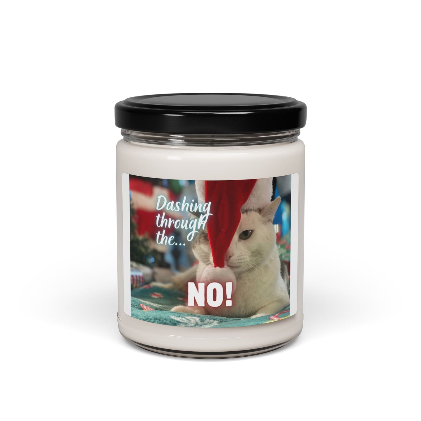 Dashing Through the… NO! Candle | Funny Christmas Cat Candle