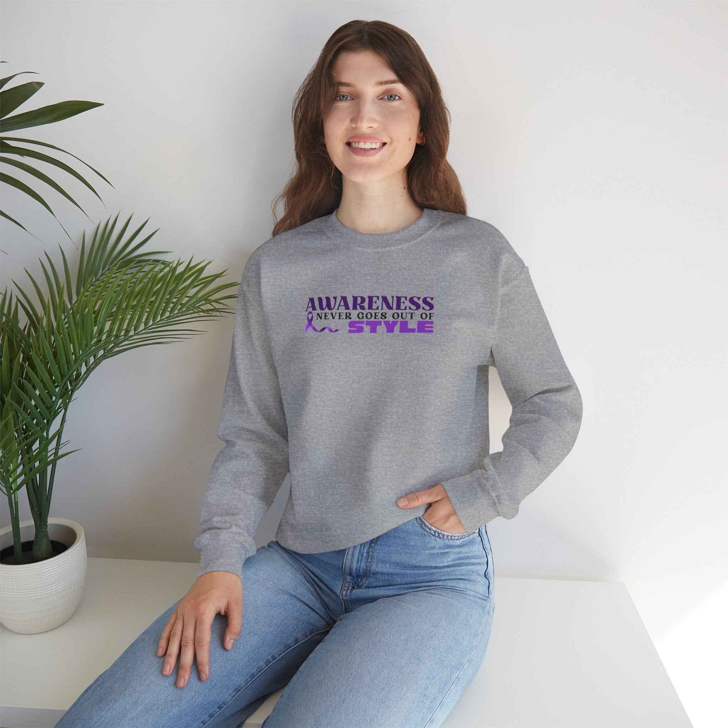 “Awareness Never Goes Out of Style” Embroidered Sweatshirt