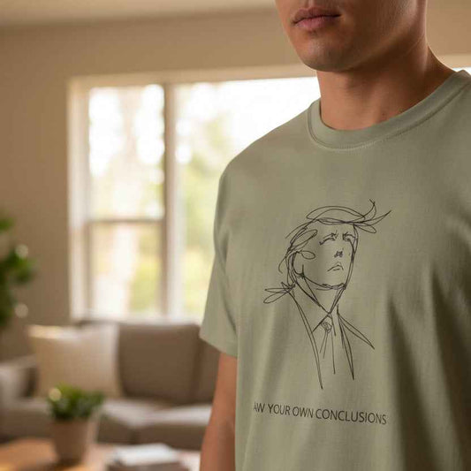 Draw Your Own Conclusions Unisex Graphic Tee – Minimal Line Art Statement Shirt