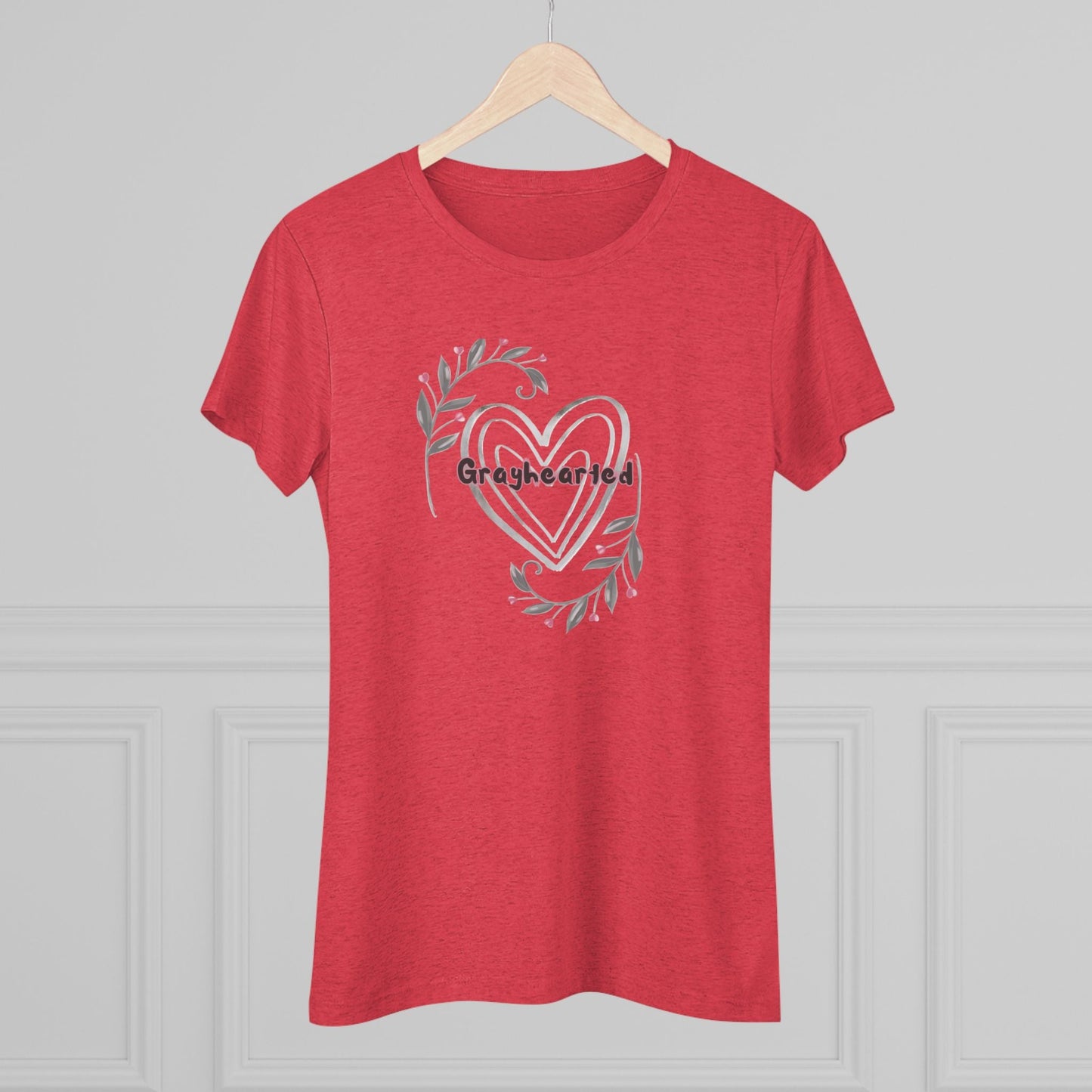 Grayhearted Women's Triblend Tee - Floral Heart Design