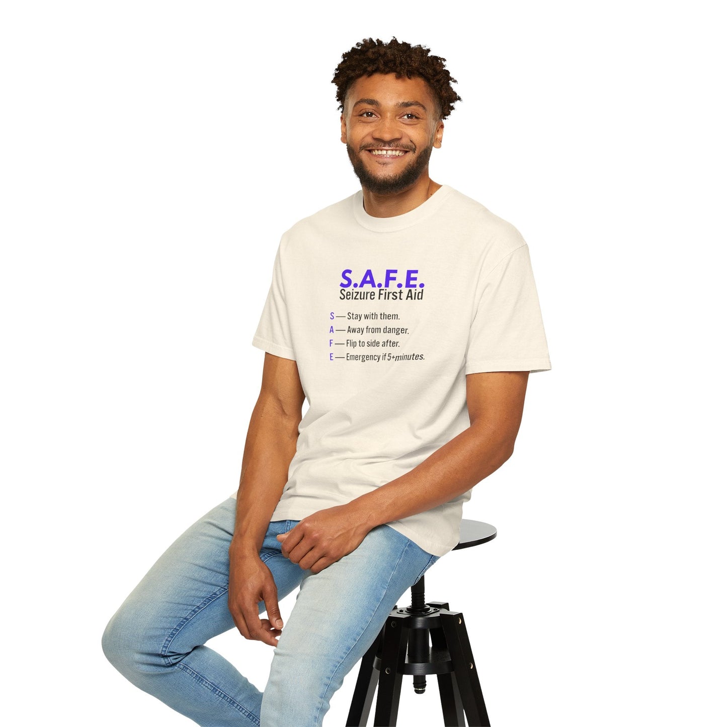 S.A.F.E. Seizure First Aid T-Shirt – Epilepsy Awareness Education Tee