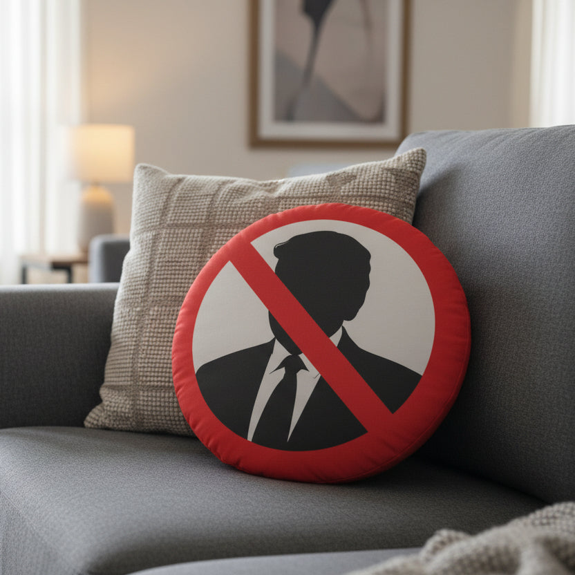 Circular Statement Pillow — Clear, No Commentary Needed