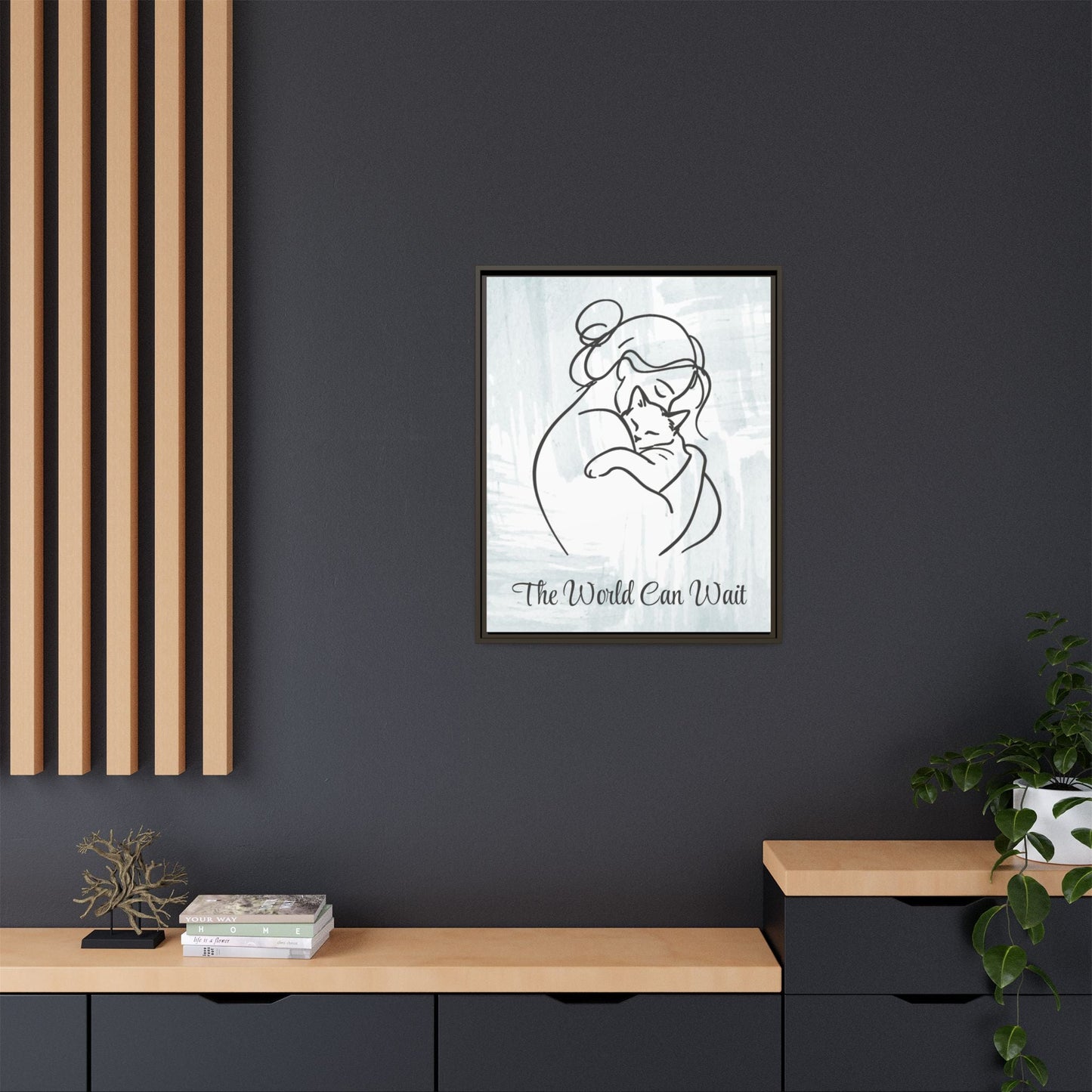 The World Can Wait Cat Canvas Print