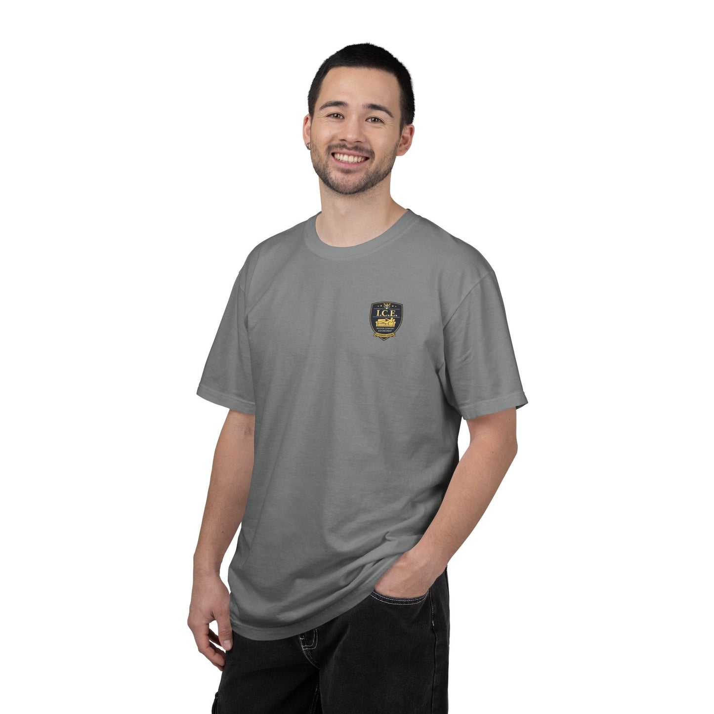 I.C.E. Badge T-Shirt | Institute of Cozy Excellence Parody Tee