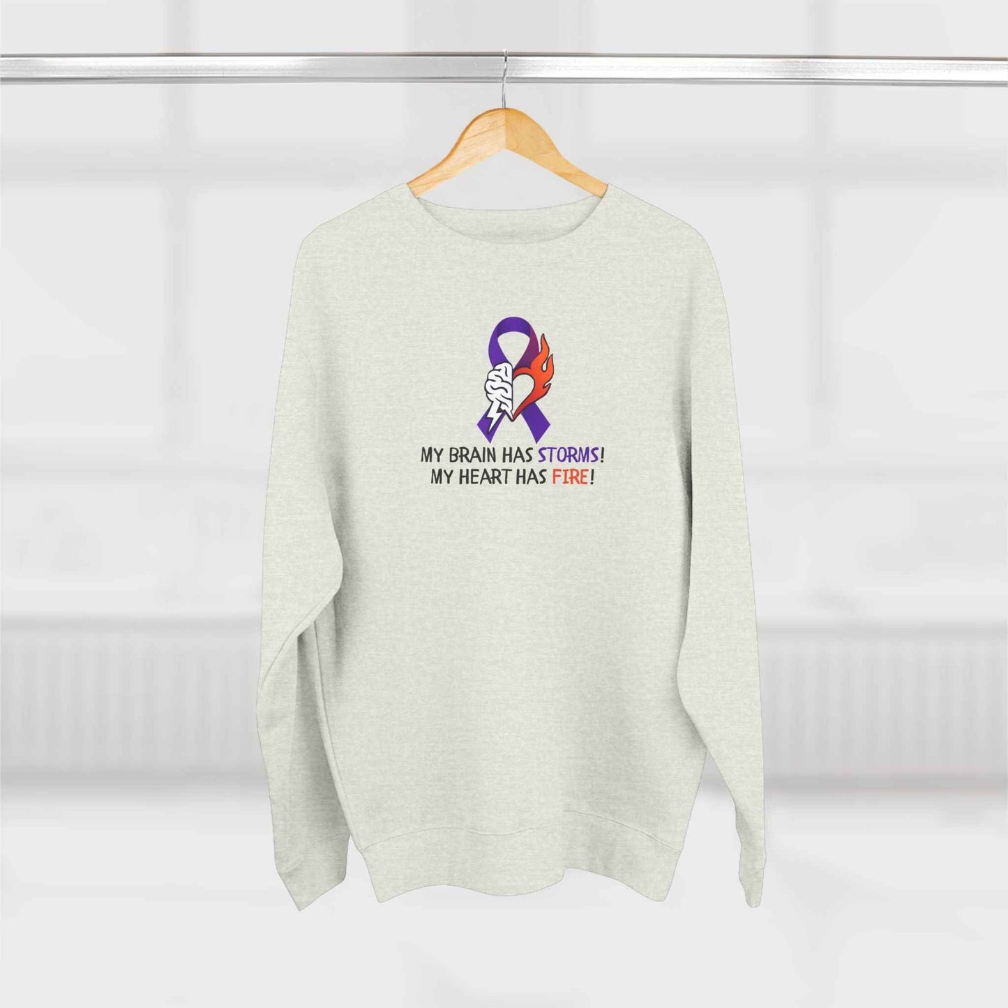 Epilepsy Awareness “Brain Storms & Heart Fire” Unisex Sweatshirt