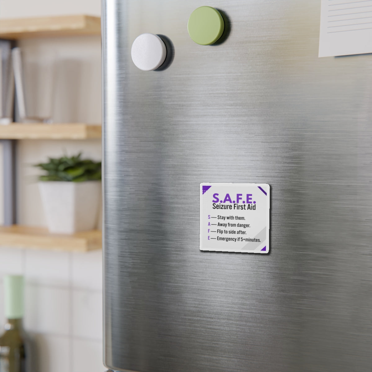 S.A.F.E. Seizure First Aid Magnet – Epilepsy Awareness Emergency Guide