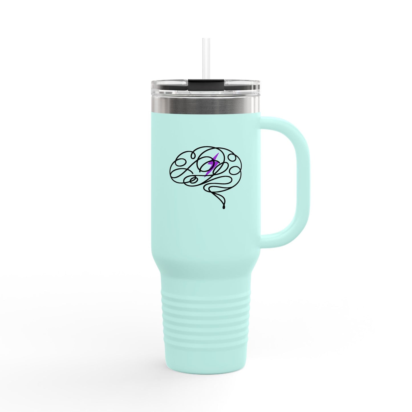 Abstract Brain Line Art 40oz Insulated Tumbler with Handle