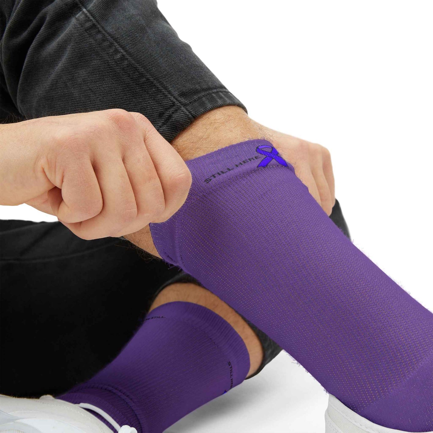 Still Here. Here Still. Epilepsy Awareness Crew Socks
