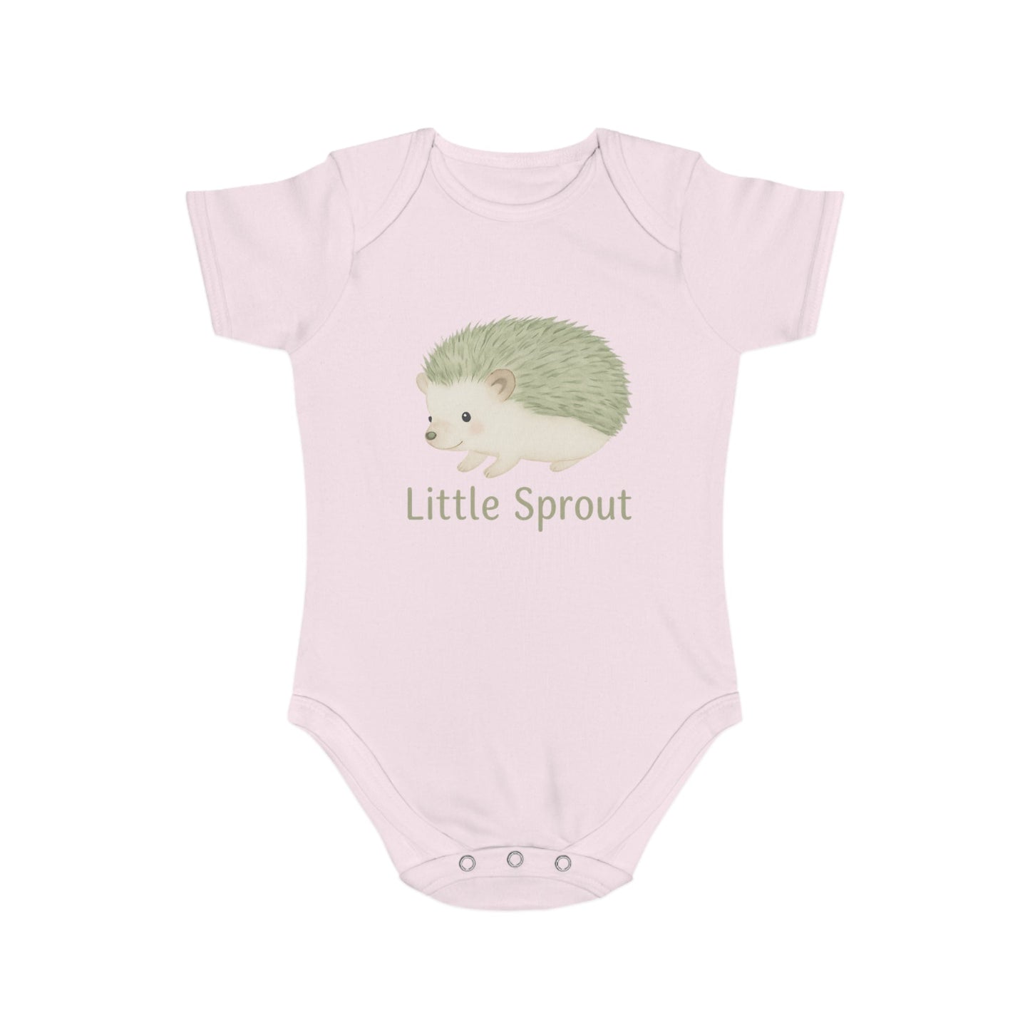 Hedgehog Short Sleeve Baby Bodysuit 'Little Sprout' Organic Cotton Gift for New Parents