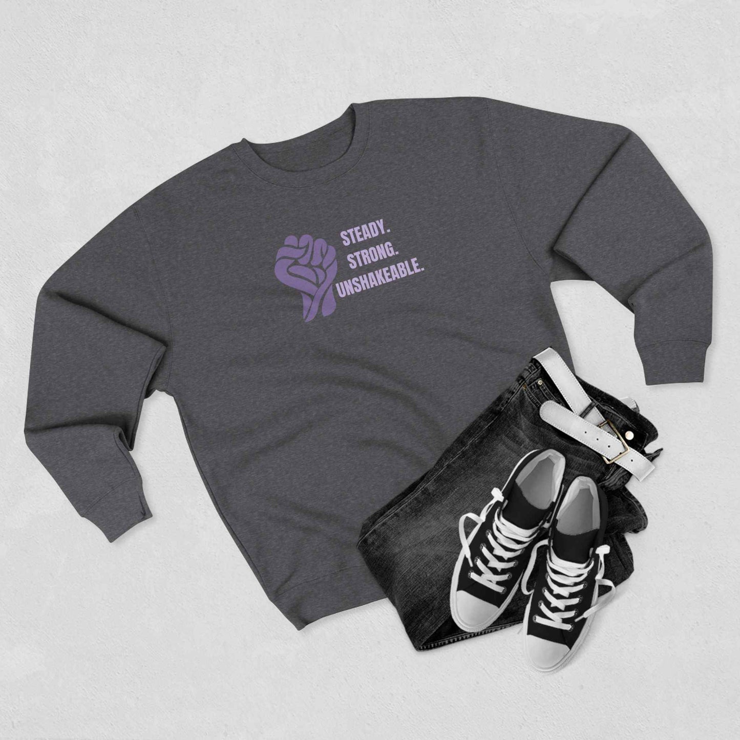 Steady. Strong. Unshakeable. — Epilepsy Awareness Sweatshirt