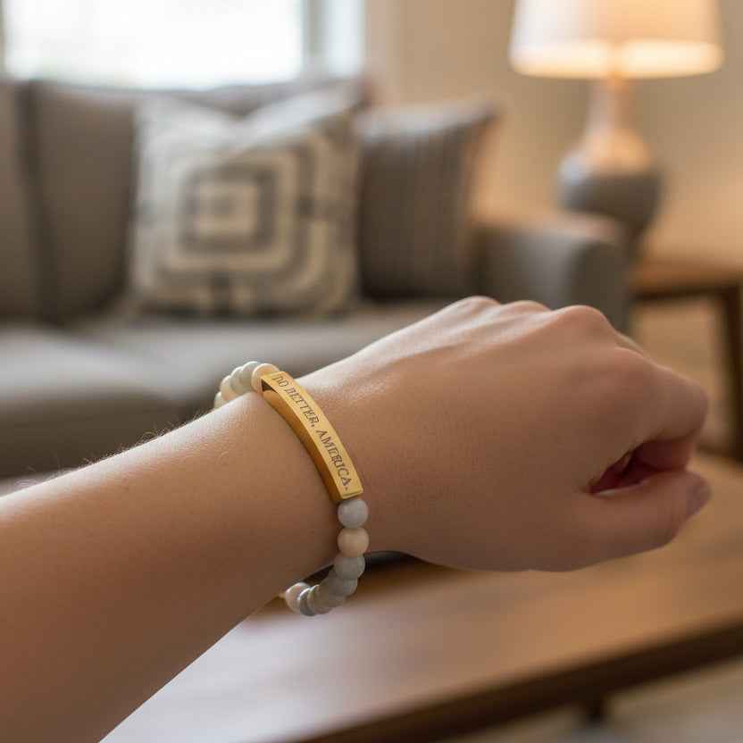 Do Better, America Bracelet – Engraved Stainless Steel Stretch Bracelet