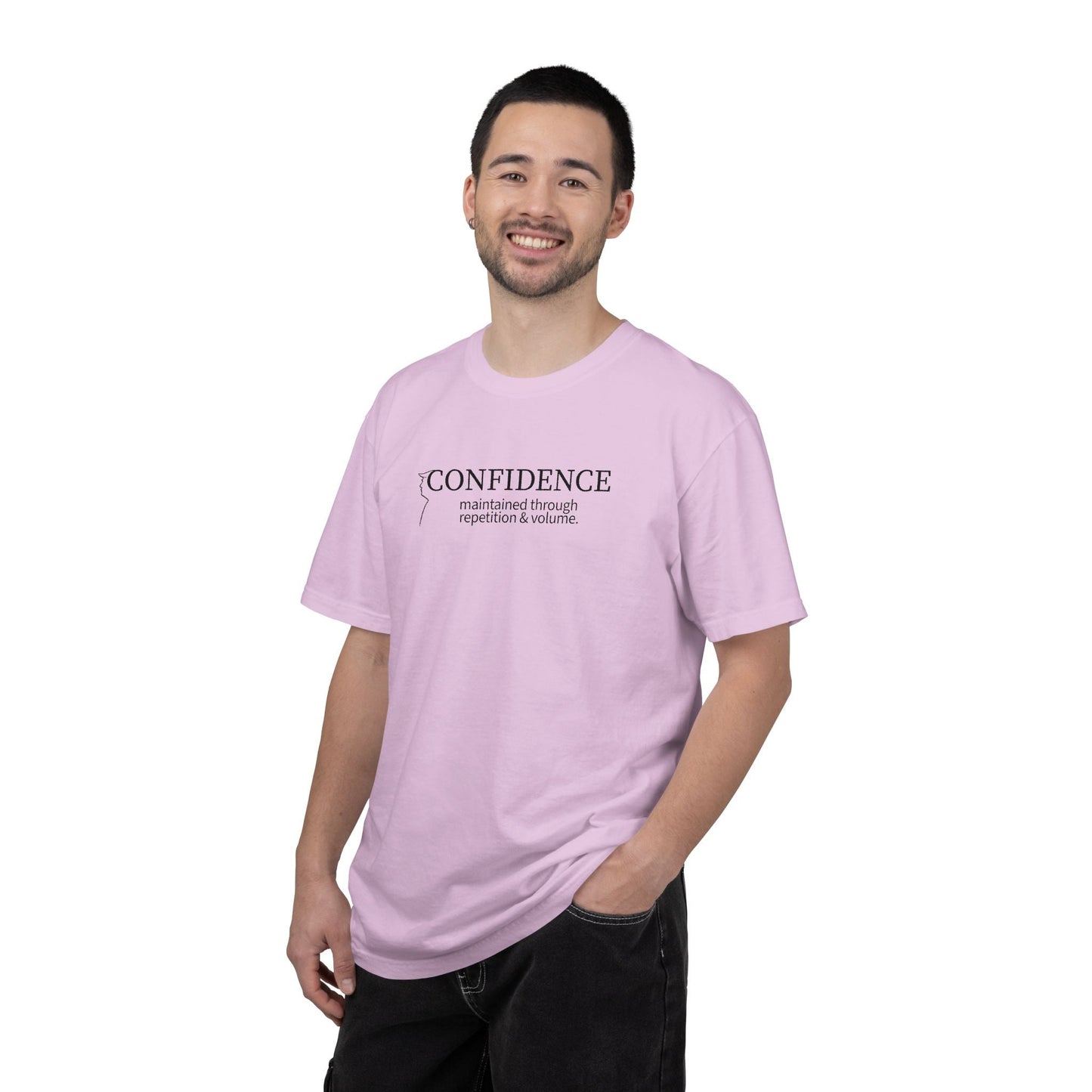 Confidence Maintained T-Shirt – Minimalist Typography Edition