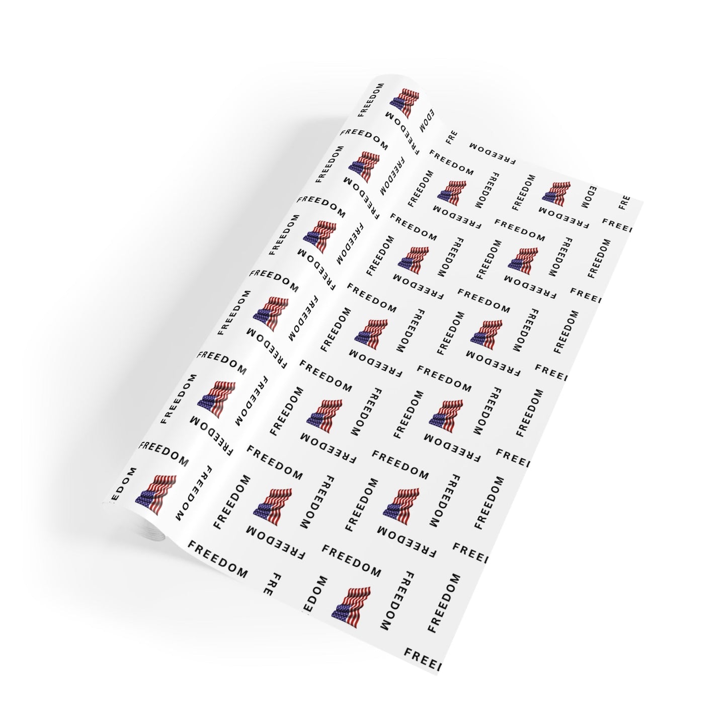 Black & White Freedom Gift Wrap – Patriotic Black Lettering