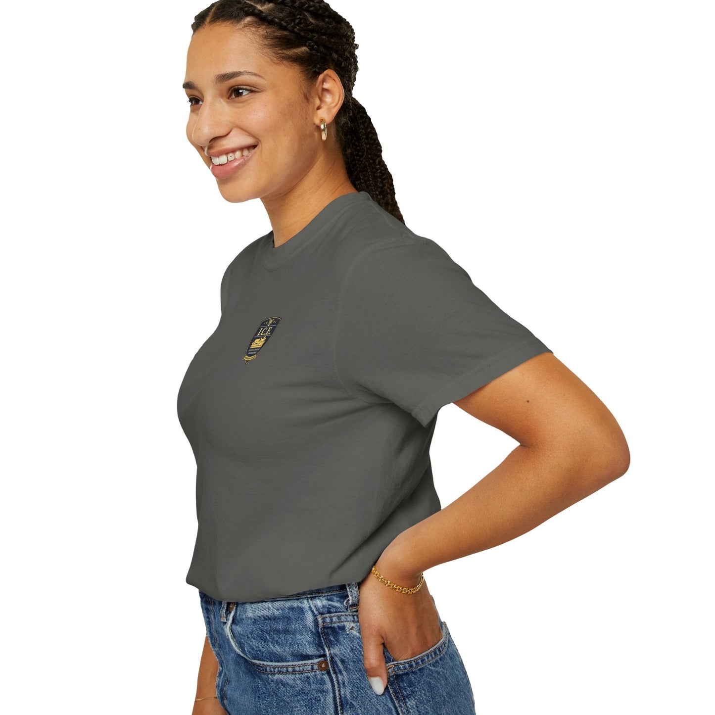I.C.E. Badge T-Shirt | Institute of Cozy Excellence Parody Tee