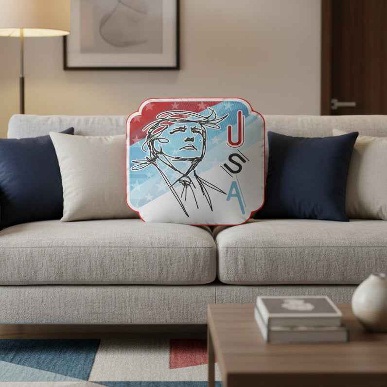 Line Portrait Statement Pillow — Say Less, Sit Better Edition