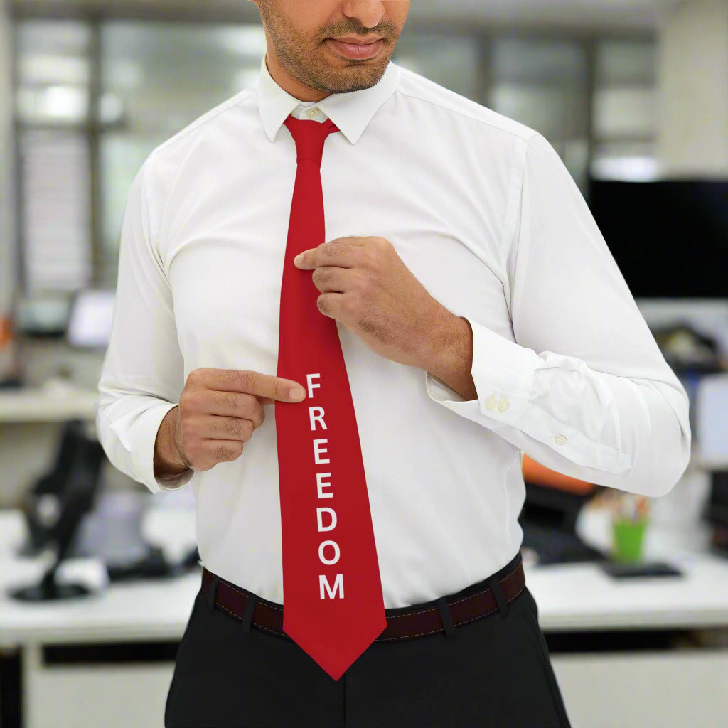 Bold Red Freedom Necktie – Patriotic Statement Accessory
