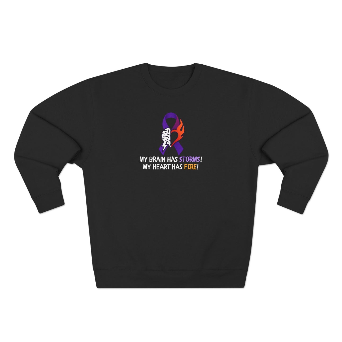 Epilepsy Awareness “Brain Storms & Heart Fire” Unisex Sweatshirt