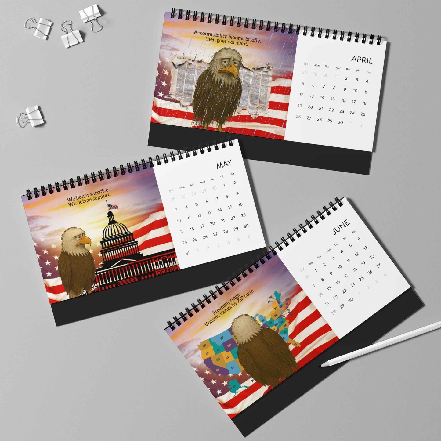 E Pluribus … Sigh: A Bald Eagle’s Year of American Fatigue – Desktop Calendar