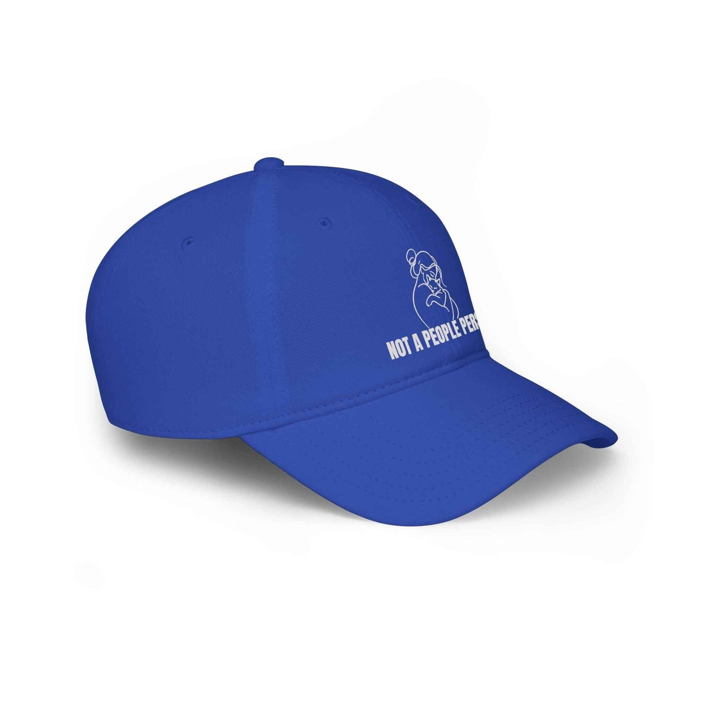 “Not a People Person” Cat Line Art Hat – Low Profile Cotton Cap (Unbothered Edition)