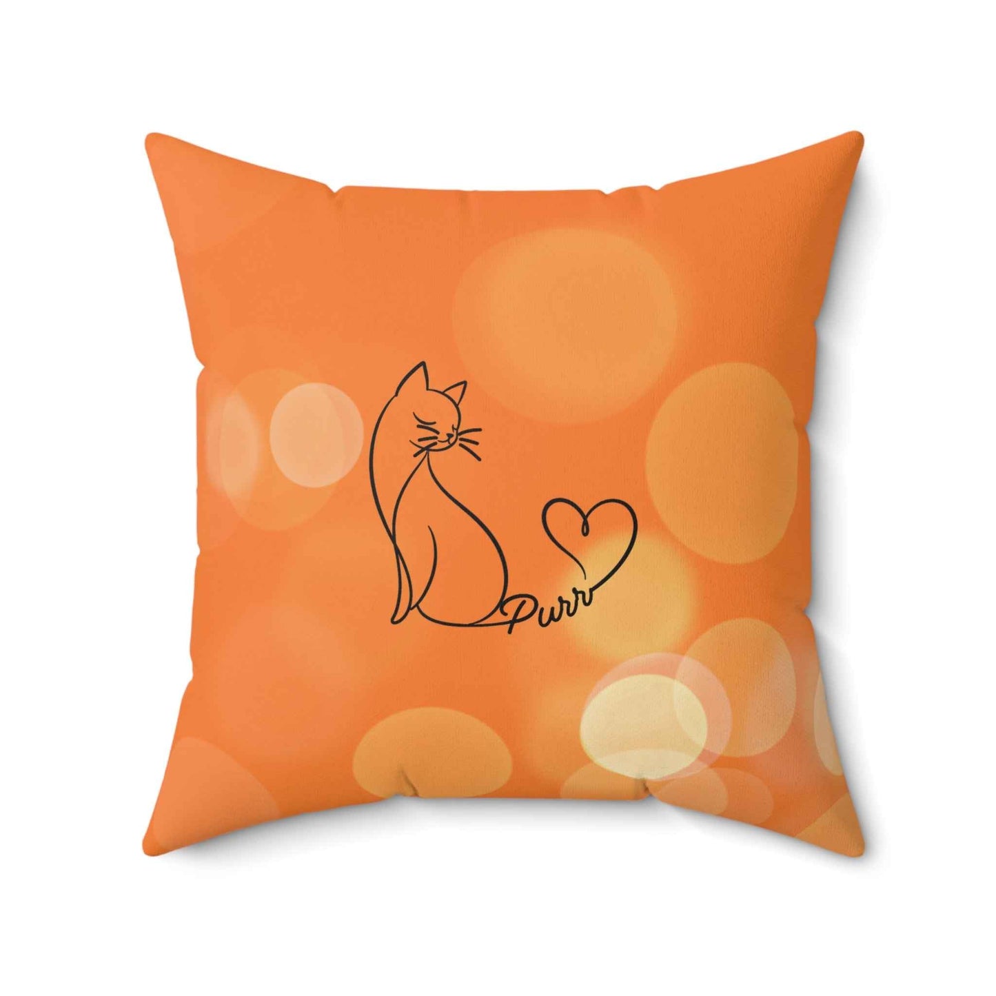 Purr Line Art Cat Throw Pillow | Minimal Cat Lover Accent Pillow