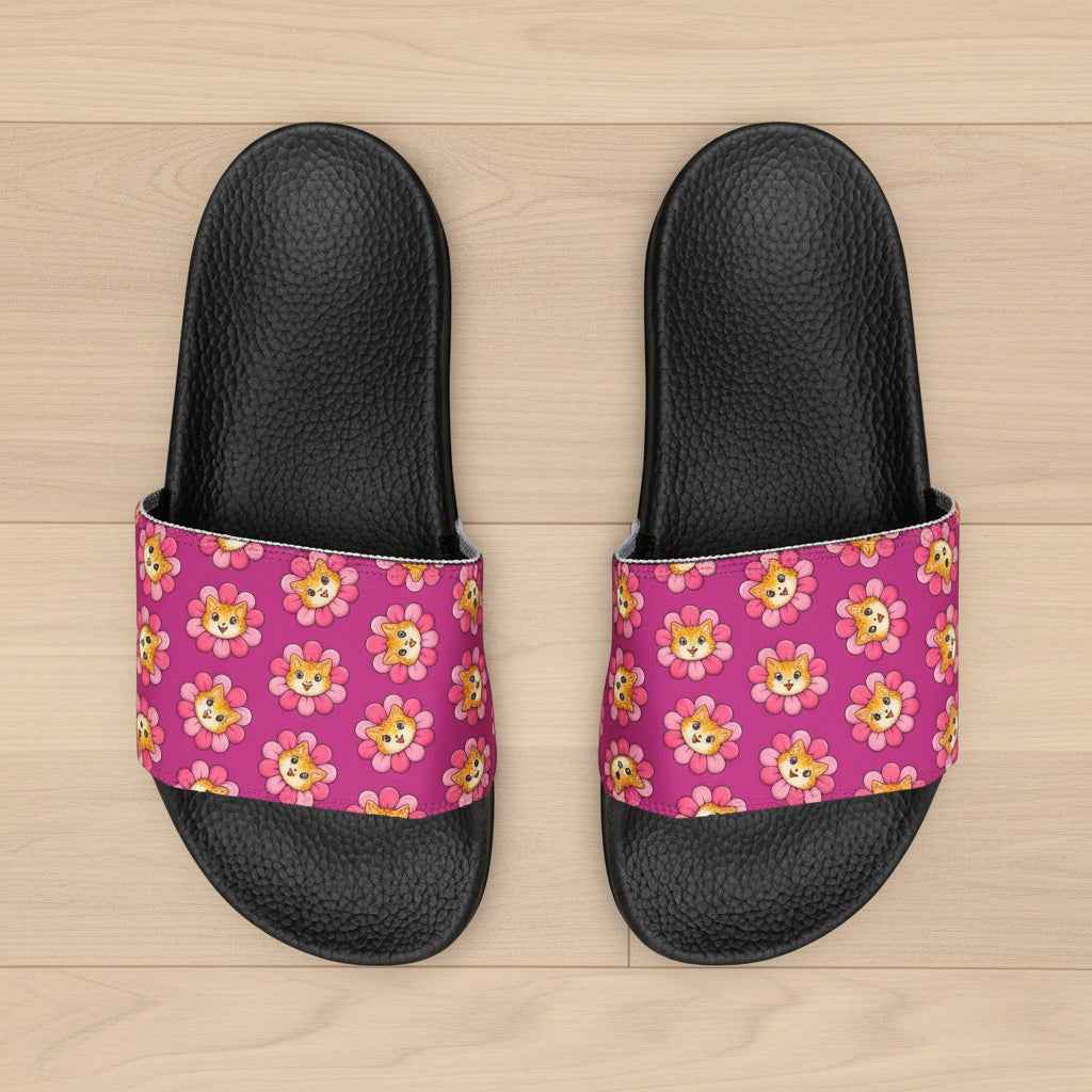 Floral Cat Slide Sandals — Sunshine With Opinions Edition