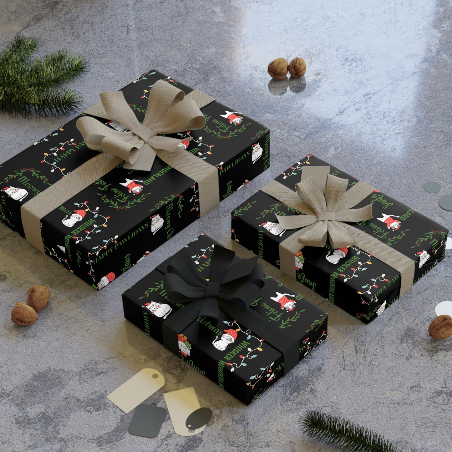 Cat Pun Christmas Gift Wrap Roll for Purr-fect Holiday Gift Giving