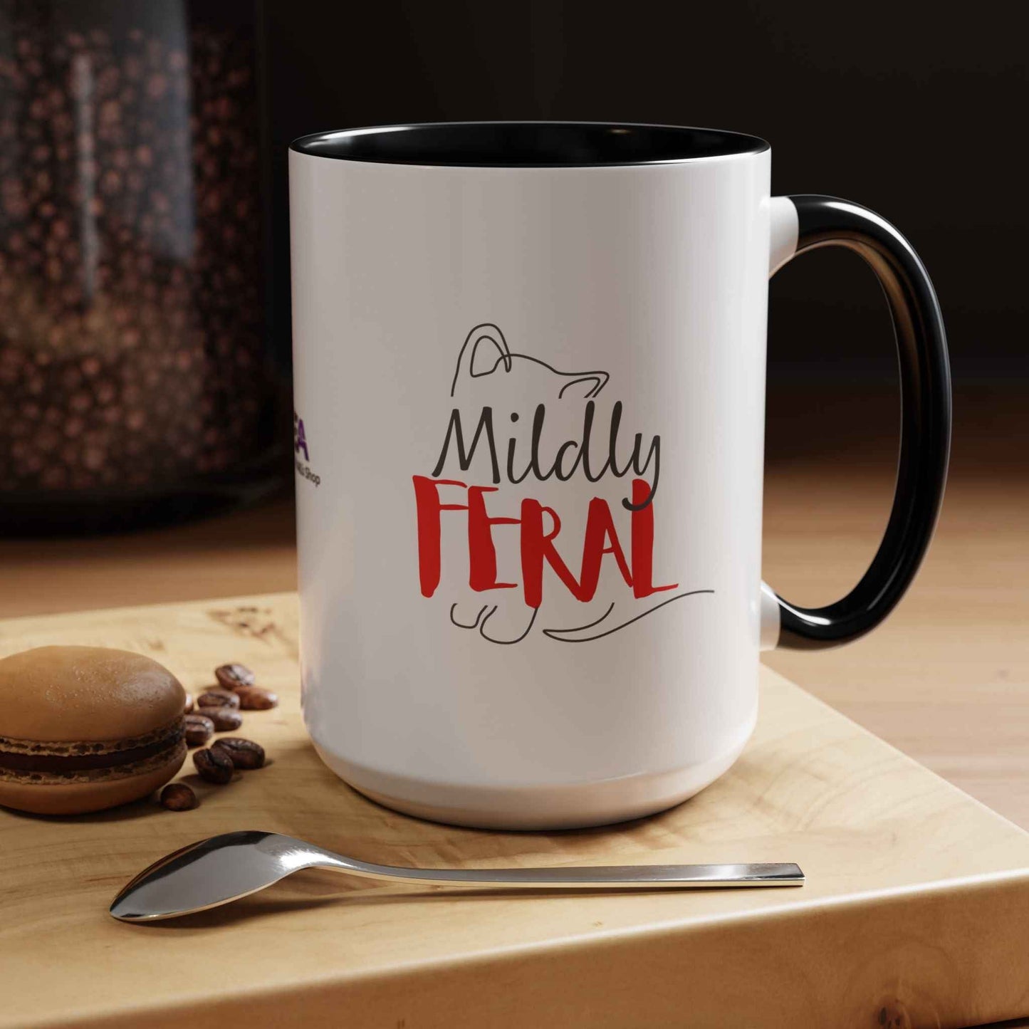 Mildly Feral Accent Mug — Morning Mood, Accurately Labeled