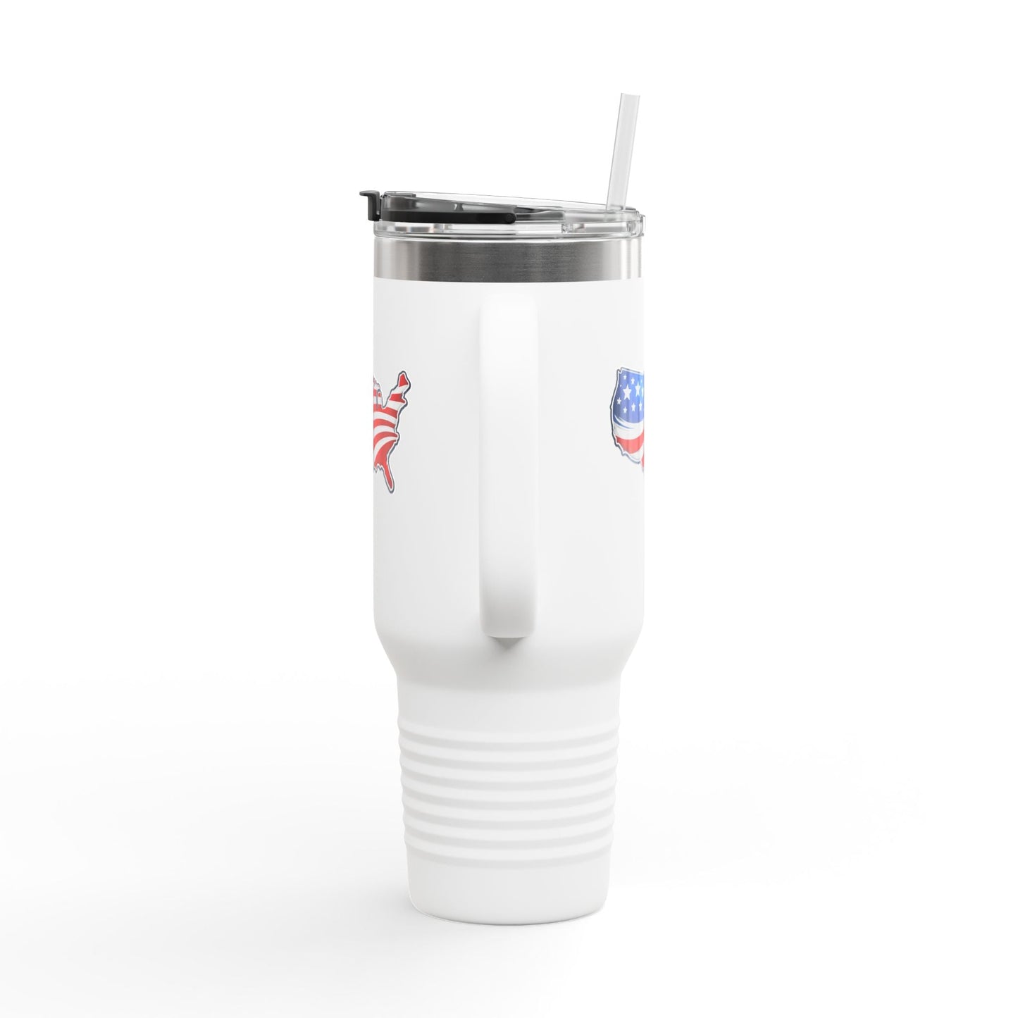 USA Map 40oz Insulated Tumbler with Handle | Patriotic Drinkware