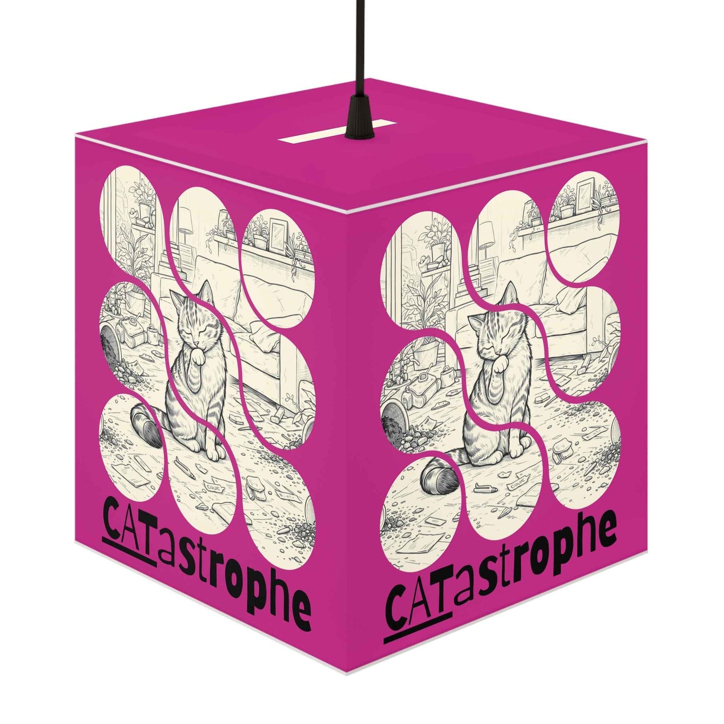 CATastrophe Cat Cube Lamp – Funny Cat Lover Accent Lamp