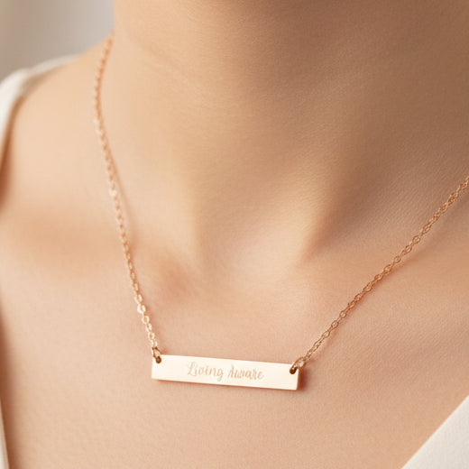 Living Aware — Engraved Bar Necklace