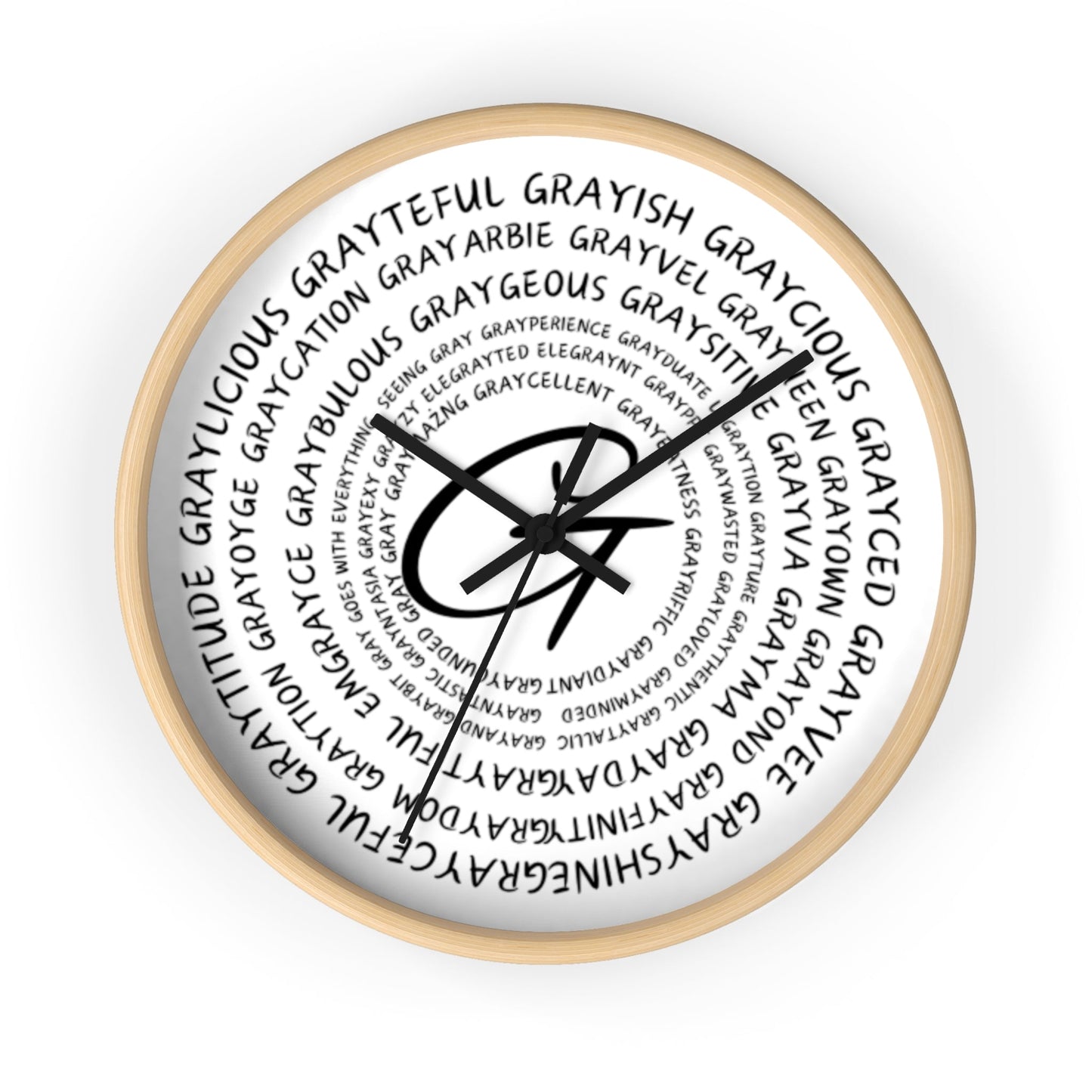 Wooden Clock Embracing Gray Hair Positivity