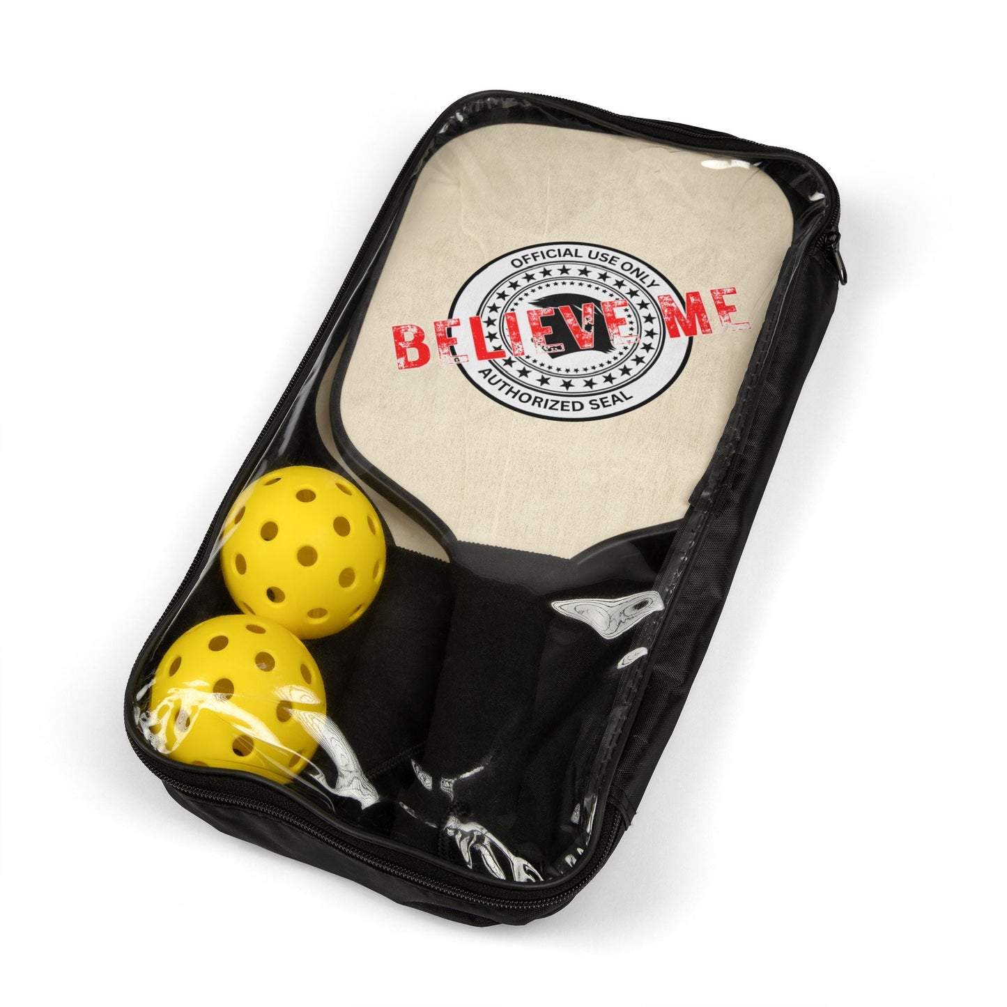 Believe Me Pickleball Set – Official-Looking Parody Paddle Kit