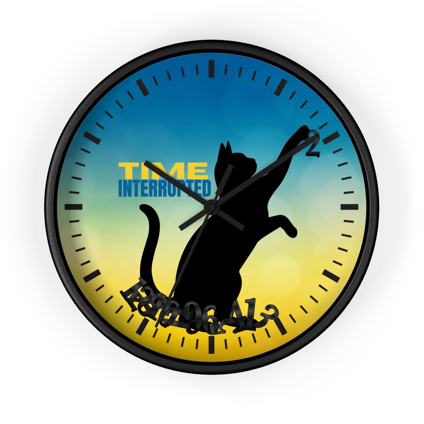 Time Interrupted Cat Wall Clock