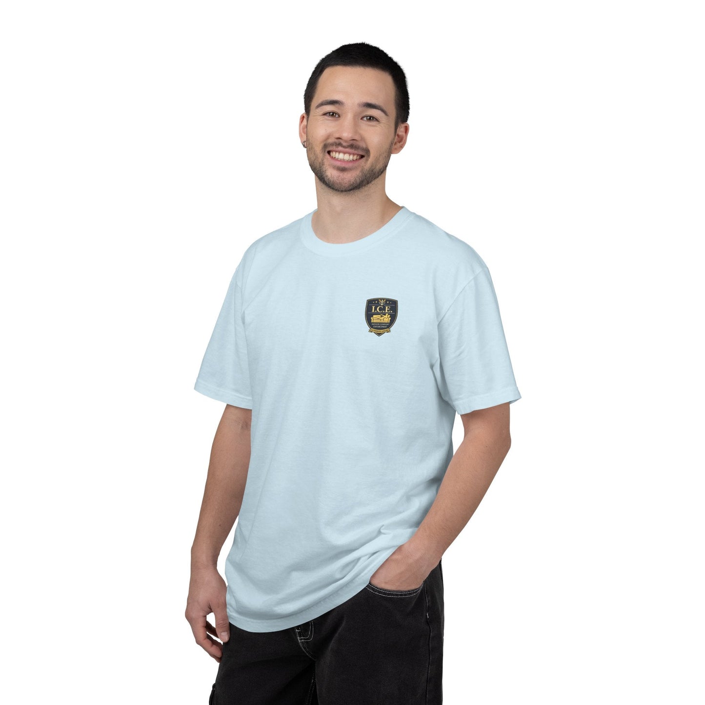 I.C.E. Badge T-Shirt | Institute of Cozy Excellence Parody Tee