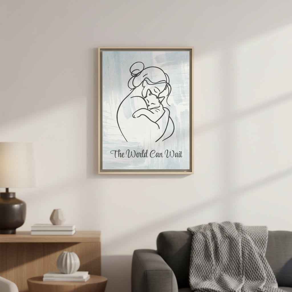The World Can Wait Cat Canvas Print