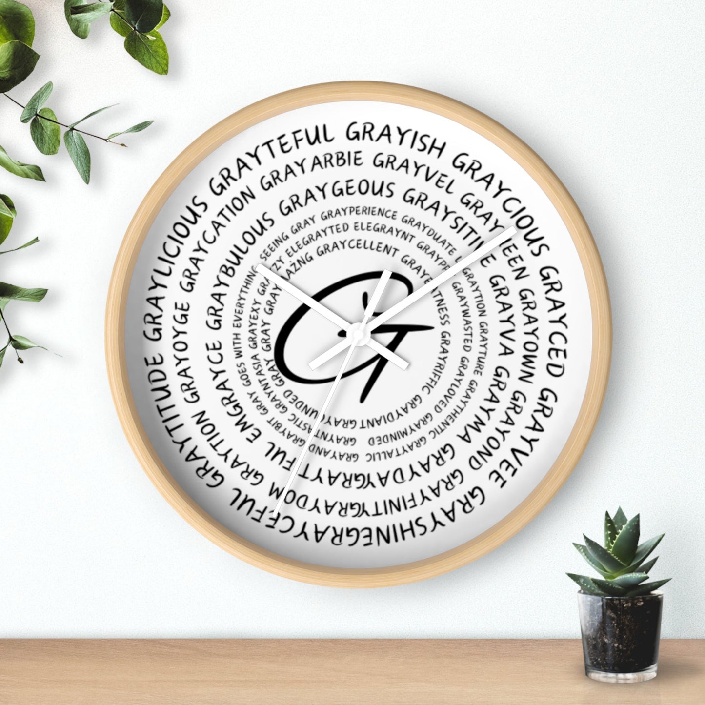 Wooden Clock Embracing Gray Hair Positivity
