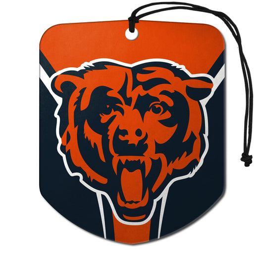 FANMATS 61565 NFL Chicago Bears Hanging Car Air Freshener 2 Pack Black Ice Scent Odor Eliminator Shield Design with Team Logo
